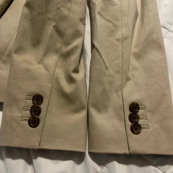 J Crew Khaki Blazer Beige One Button NWT Cream Beige Size 12 Single Breast Chino - Picture 10 of 15
